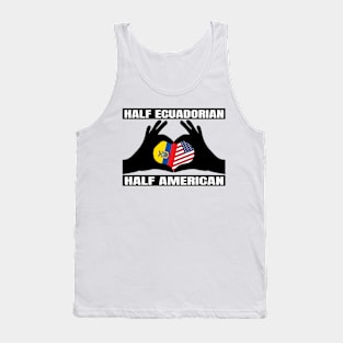 Half American Half Ecuadorian Heritage Ecuador Roots & USA DNA Family Flag Design Tank Top